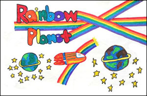 rainbow spaceship