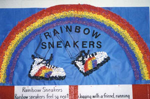 rainbow sneakers poster